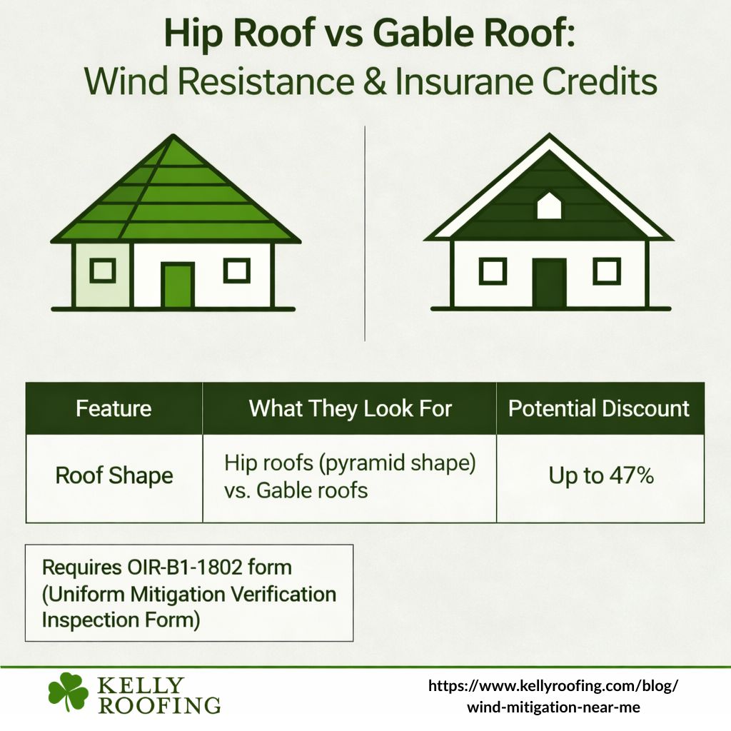 user-inserted Comparison of hip roof vs gable roof wind resistance and insurance credits - wind mitigation near me infographic